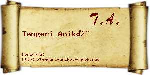 Tengeri Anikó névjegykártya